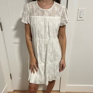 NWT Shein White Floral Textured Dress
